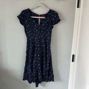 Blue midi dress with open back